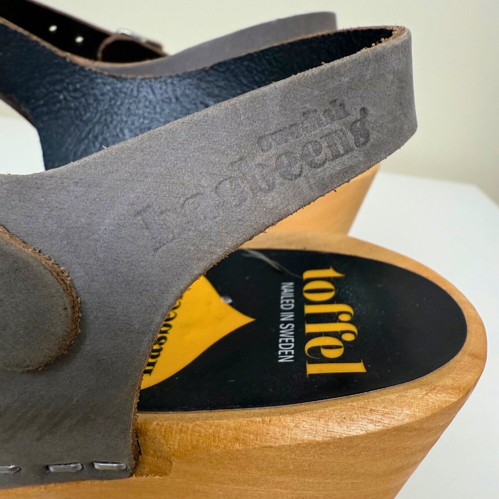 Swedish Hasbeens Gray Clog Sandals | Size 40 - image 5